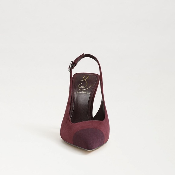 Sam Edelman ODETTE CAP TOE SLINGBACK PUMP in Parisian Plum Suede | LIKE NEW - Picture 3 of 12
